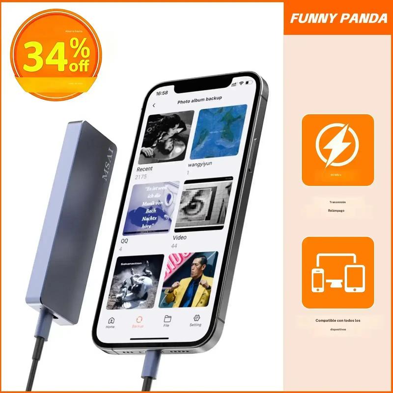 ud flash USB de 128 GB | almacenaje externo USB 3.0 de alta velocidad para iPhone, Android, PC y Mac | Copia de seguridad portátil para fotos y vídeos