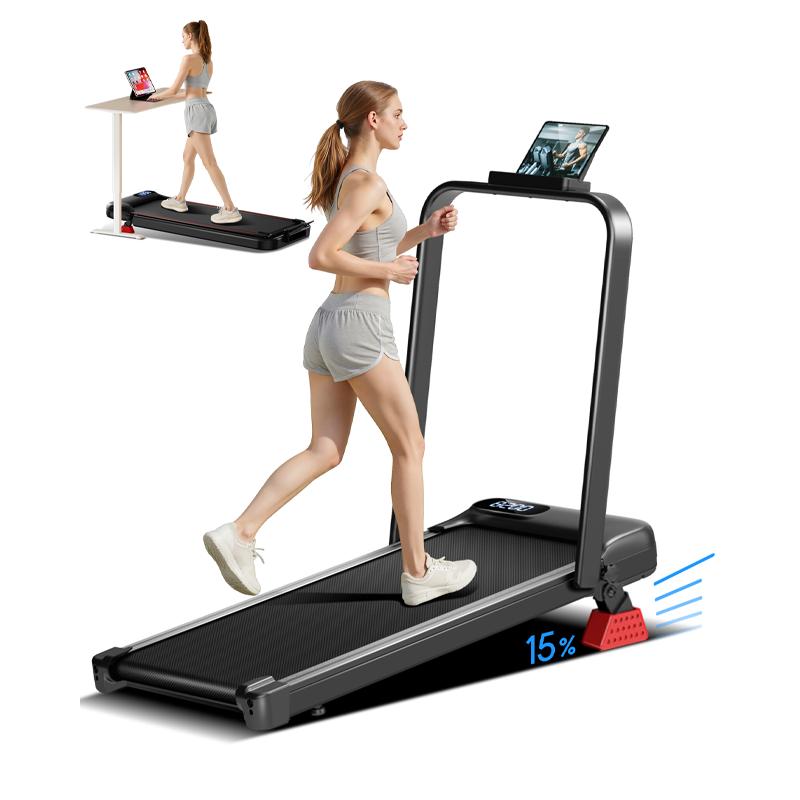 UMAY cinta de correr doméstica 2,5HP, protege tus rodillas, con Triple amortiguación, almohadilla para caminar inclinada, con aplicación y control remoto