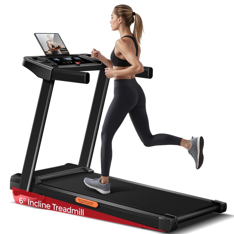 UMAY cinta de correr inclinada con mango con para el hogar y la Oficina, cinta de correr con con almohadilla para caminar, capacidad de peso de 265 libras, cintas de correr plegables silenciosas de 2,5HP, tres pantallas LED