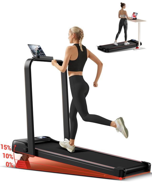 UMAY cinta de correr plegable e inclinable, 6 en 1, motor con silencioso, carga máxima de 15% kg, 136