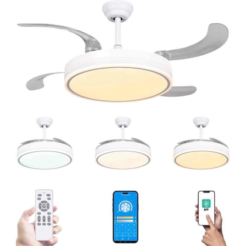Ventilador de techo 96W con luz LED 60W+DC36W en 3 Temperaturas de Luz con Mando a Distancia