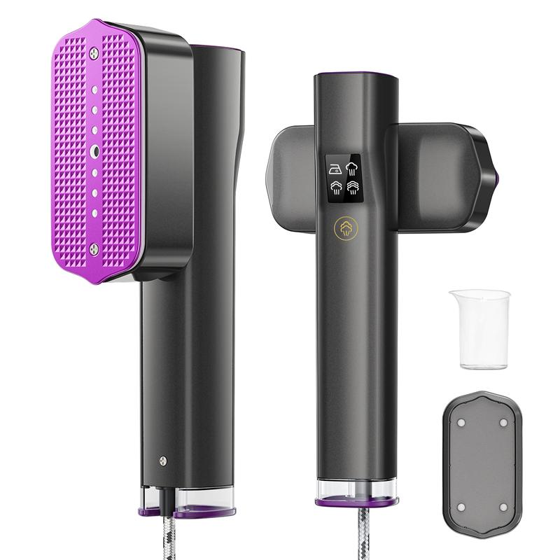 VIWAVE Vaporizador de viaje – Cepillo de vapor y plancha 2 en 1, calentamiento rápido en 15 segundos, elimina arrugas rápidamente, 220–240 V, ideal para viajes y Europa