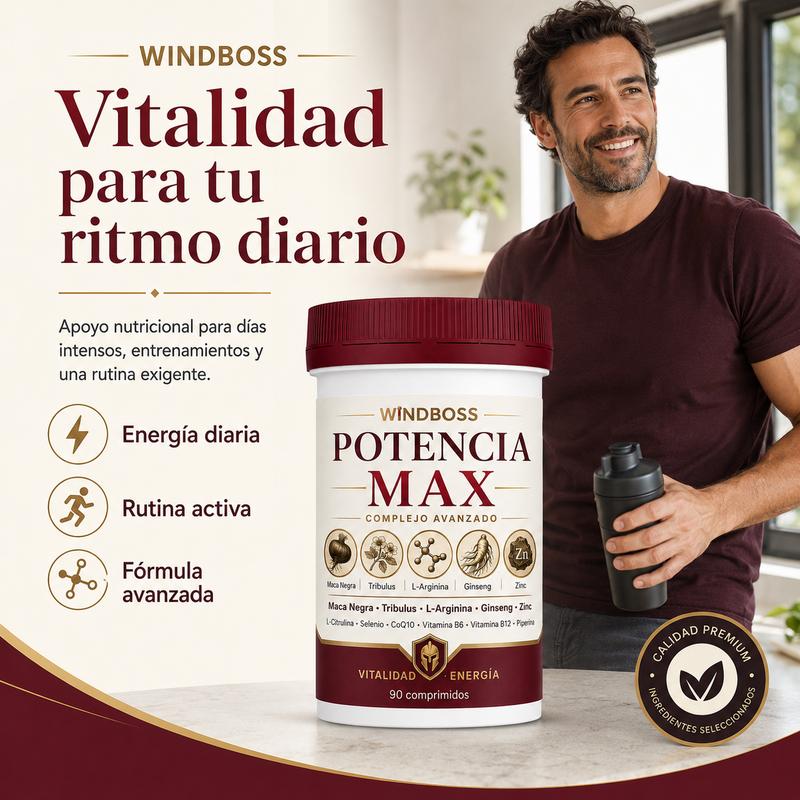 Windboss Maca Negra con Tribulus, L-Arginina, L-Citrulina, Ginseng y Zinc – Energía y vitalidad diaria H01
