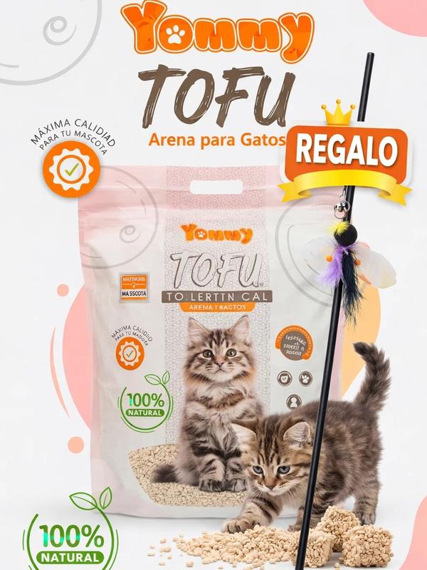 Yommy Arena para Gatos Natural | Arena Ecológica de Tofu Ultra Absorbente, de Secado Rápido y sin Polvo | Arena Biodegradable, Soluble en Agua | Menos Dispersión, Limpieza Fácil y Olor Fresco Disponible en 1 /3/6/8 Paquetes y 5 Aromas