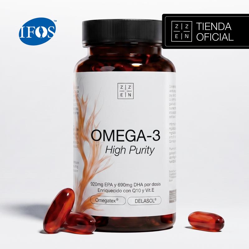 ZZEN Omega-3 | Alta Pureza y Concentración EPA DHA | CoQ10 y Vitamina E | Corazón, Energía y Salud Cerebral | Sin Sabor a Pescado